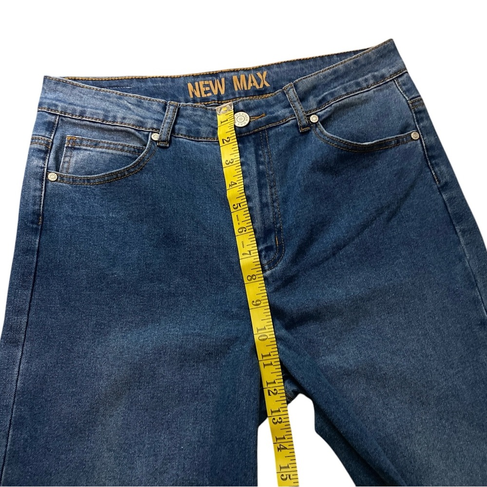New Max Women’s Wide Leg Baggy Jeans Size 10 High Rise Cuffed Hem Blue Jeans 90s - Picture 10 of 15
